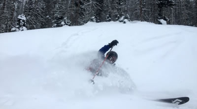 First tracks are a daily event when you live slopeside.